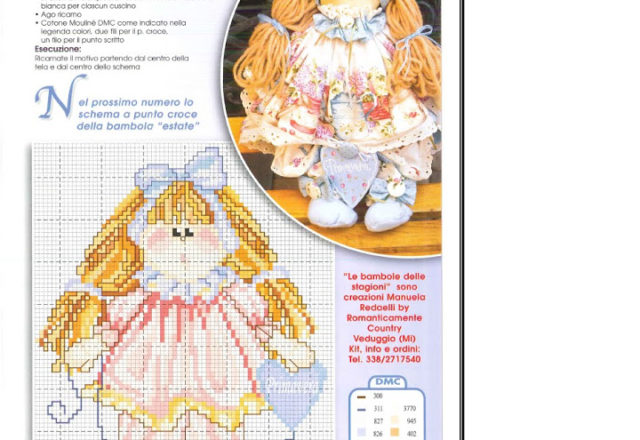 A doll cross stitch pattern