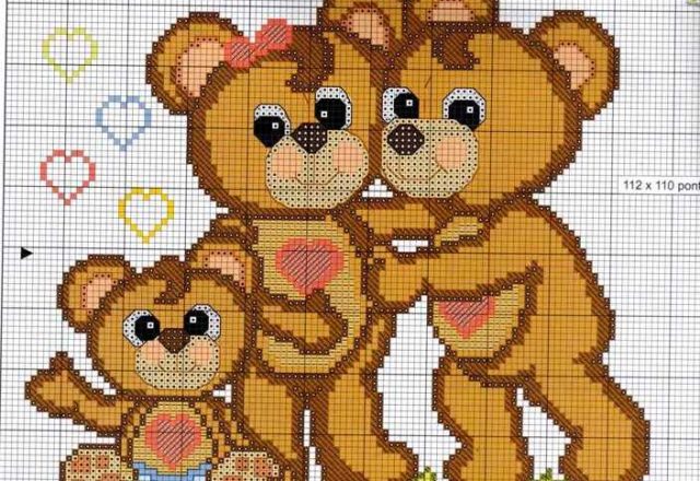 A family of teddy bears
