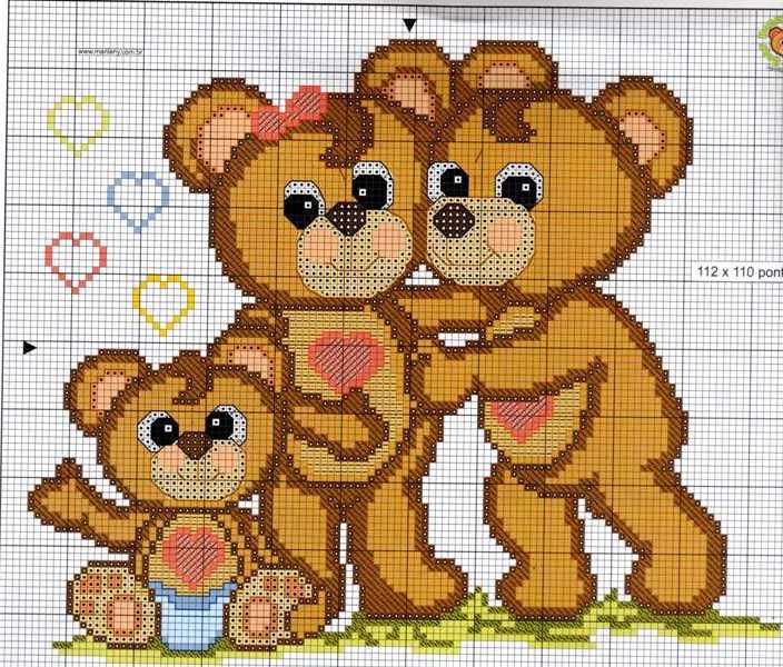 A family of teddy bears