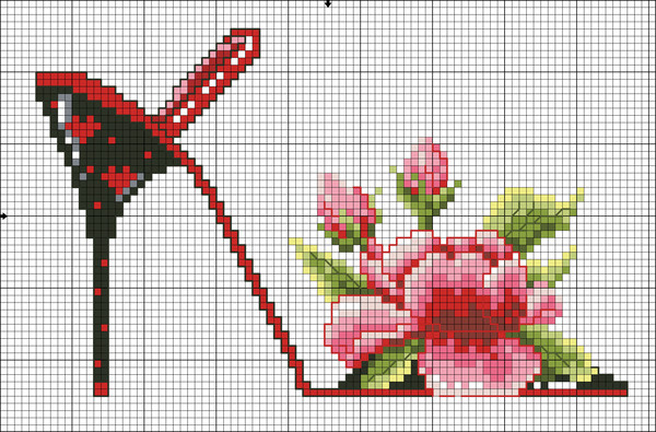 A shoe with flowers free cross stitch pattern (4)