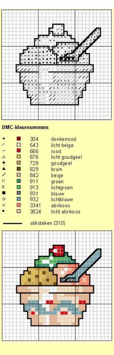 A sundae simple cross stitch pattern