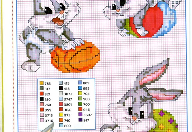 A tender Bugs Bunny cross stitch pattern