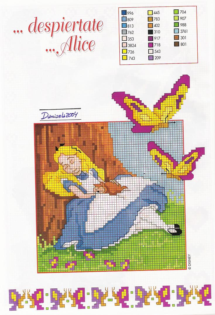 Alice in Wonderland cross stitch pattern