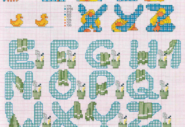 Alphabet bathroom with sponges and showers (3)