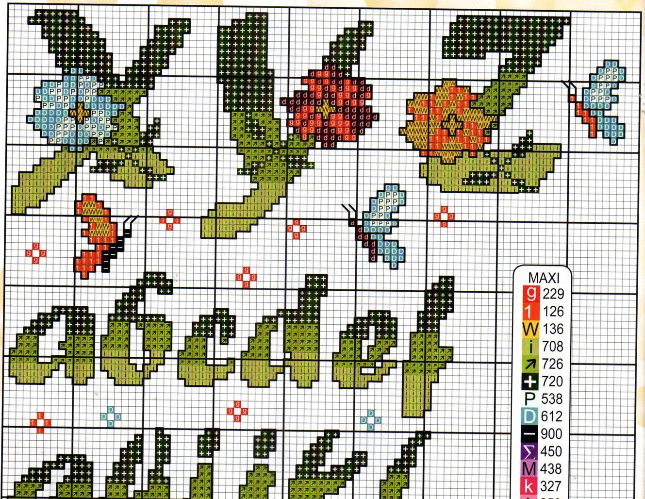 Alphabet flowers butterflies 12