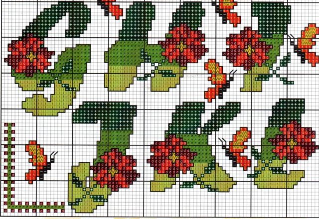 Alphabet flowers butterflies 16
