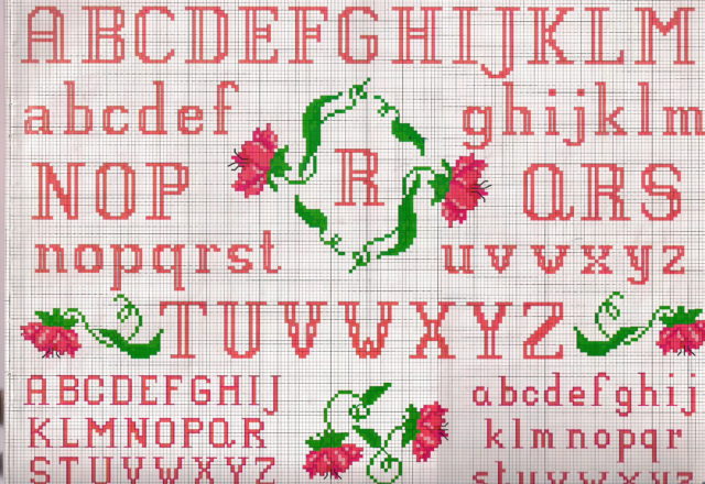 Alphabet porthole pink roses