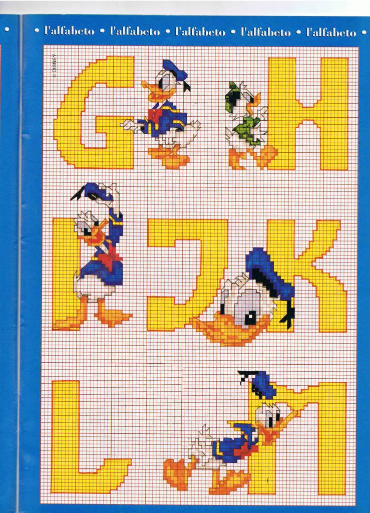 Alphabet with Donald Duck and Daisy Duck yellow (2)