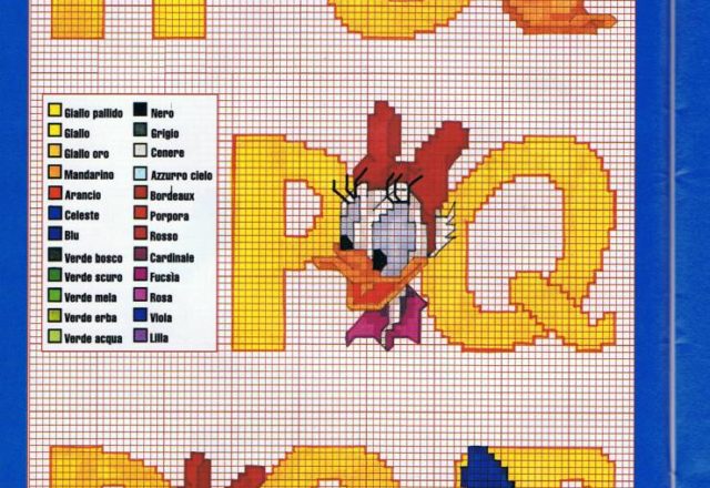 Alphabet with Donald Duck and Daisy Duck yellow (3)