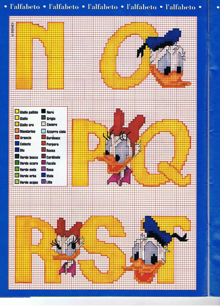 Alphabet with Donald Duck and Daisy Duck yellow (3)