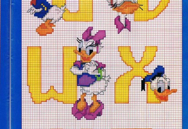 Alphabet with Donald Duck and Daisy Duck yellow (4)