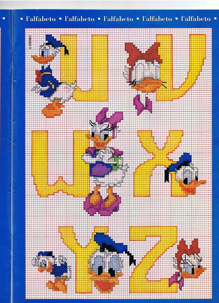 Alphabet with Donald Duck and Daisy Duck yellow (4)