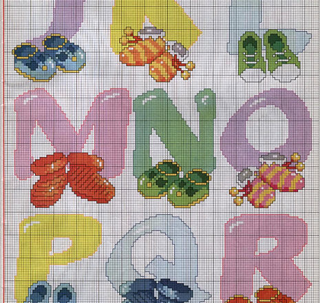 Alphabet with baby shoes (2)
