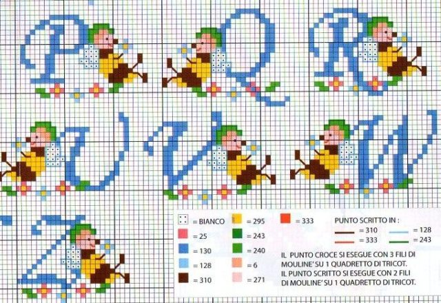 Alphabet with bees and flowers (2)