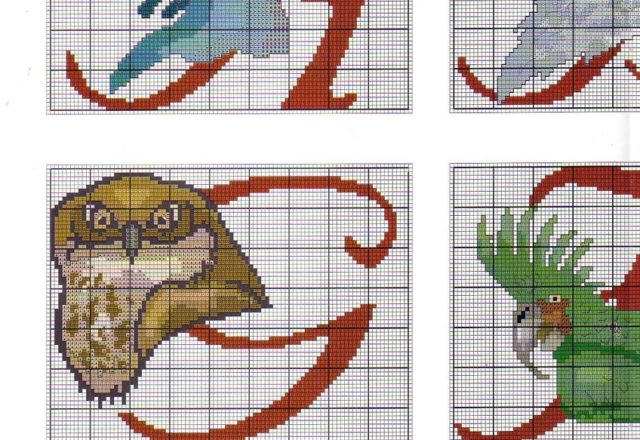 Alphabet with birds and exotic animals (1)