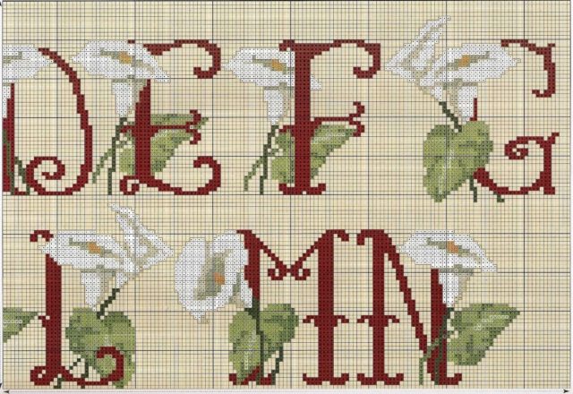 Alphabet with calla lily flowers (2)