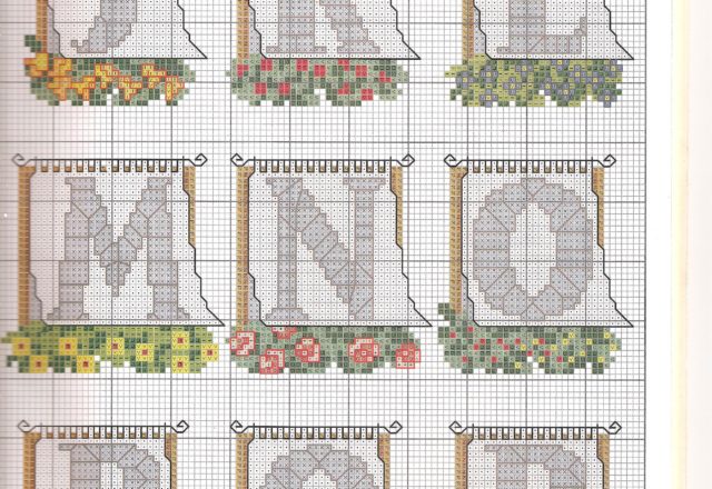 Alphabet with flowery windows (2)