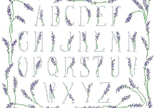Alphabet with lavander flowers (1)
