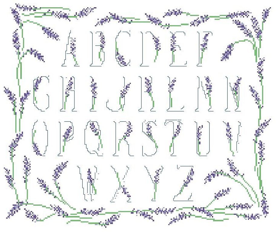 Alphabet with lavander flowers (1)