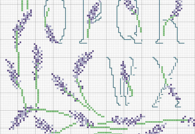 Alphabet with lavander flowers (4)