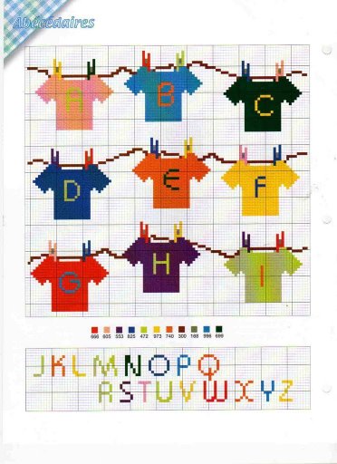 Alphabet with letters as clothes hanging