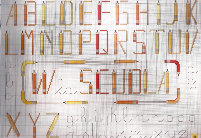 Alphabet with pencils