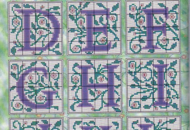 Alphabet with small flowers violets (1)