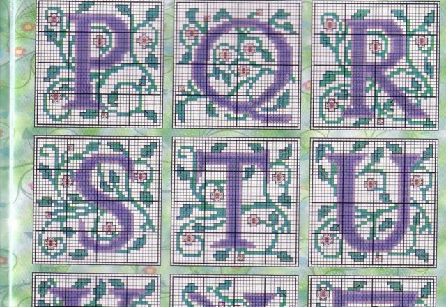 Alphabet with small flowers violets (2)