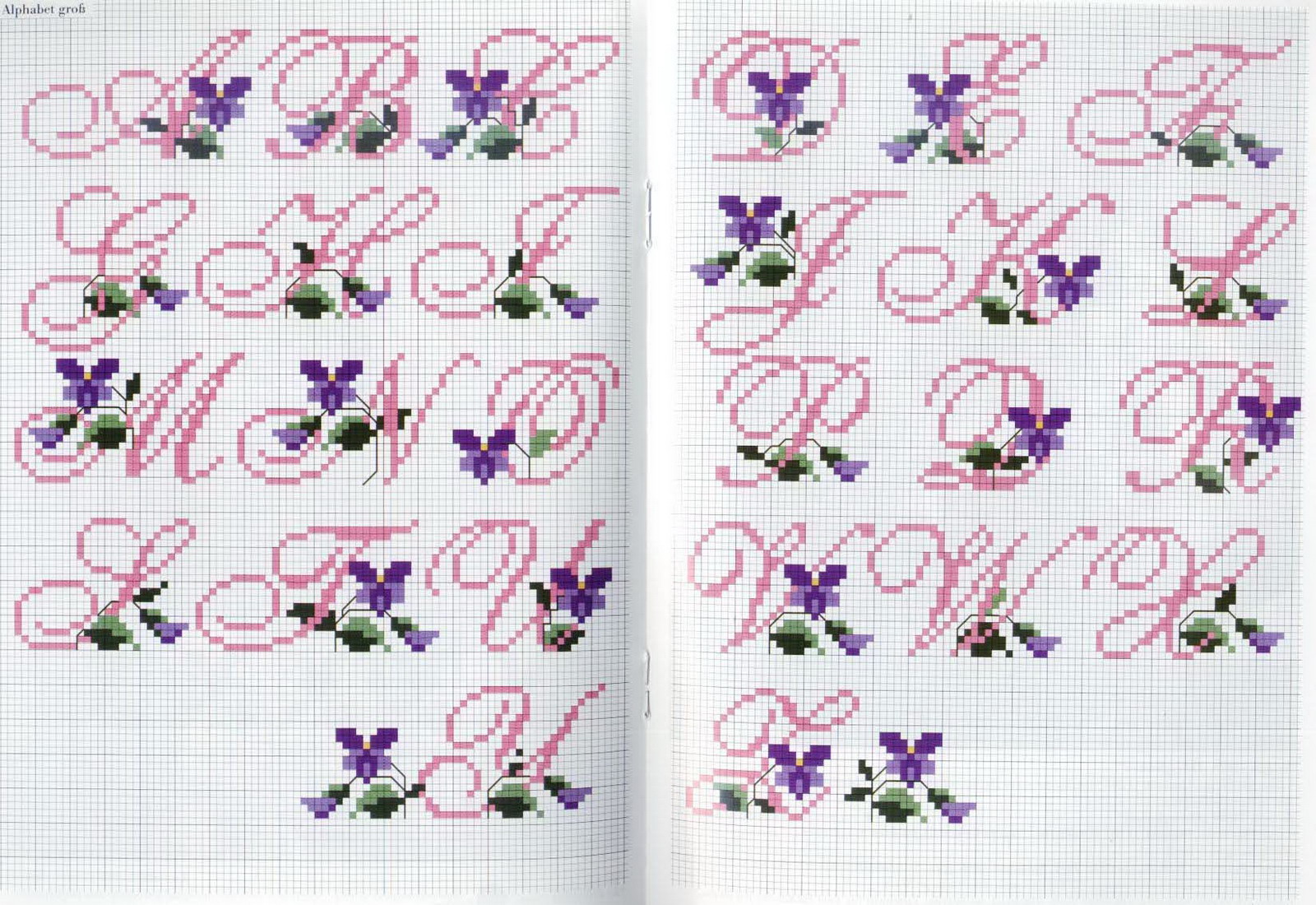 Alphabet with violets flowers (1)