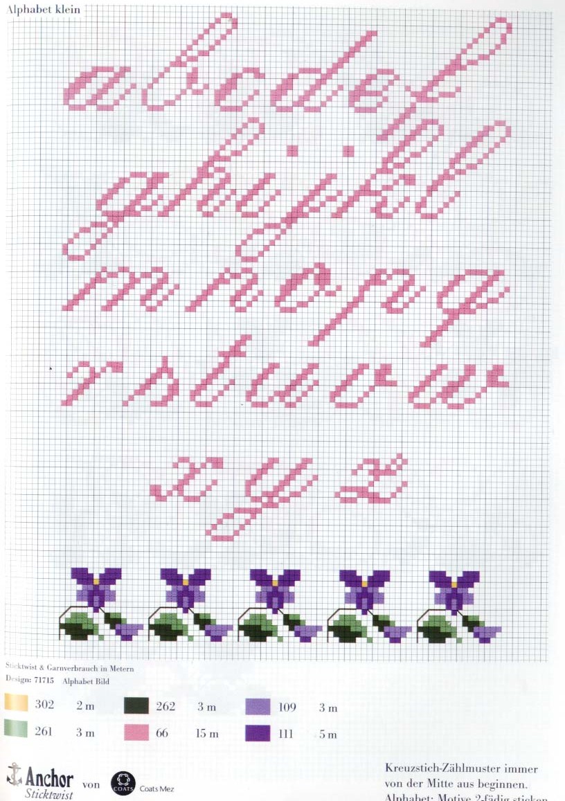 Alphabet with violets flowers (2)