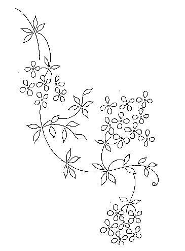 Angular flowers free hand embroidery design