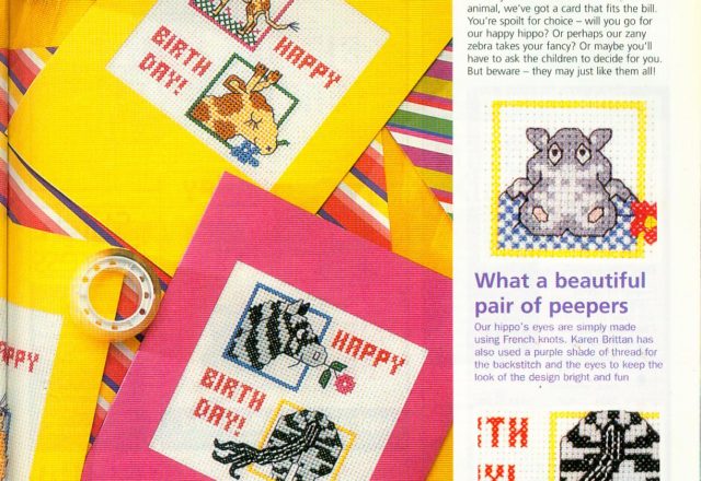 Animals birthday cards cross stitch pattern (1)