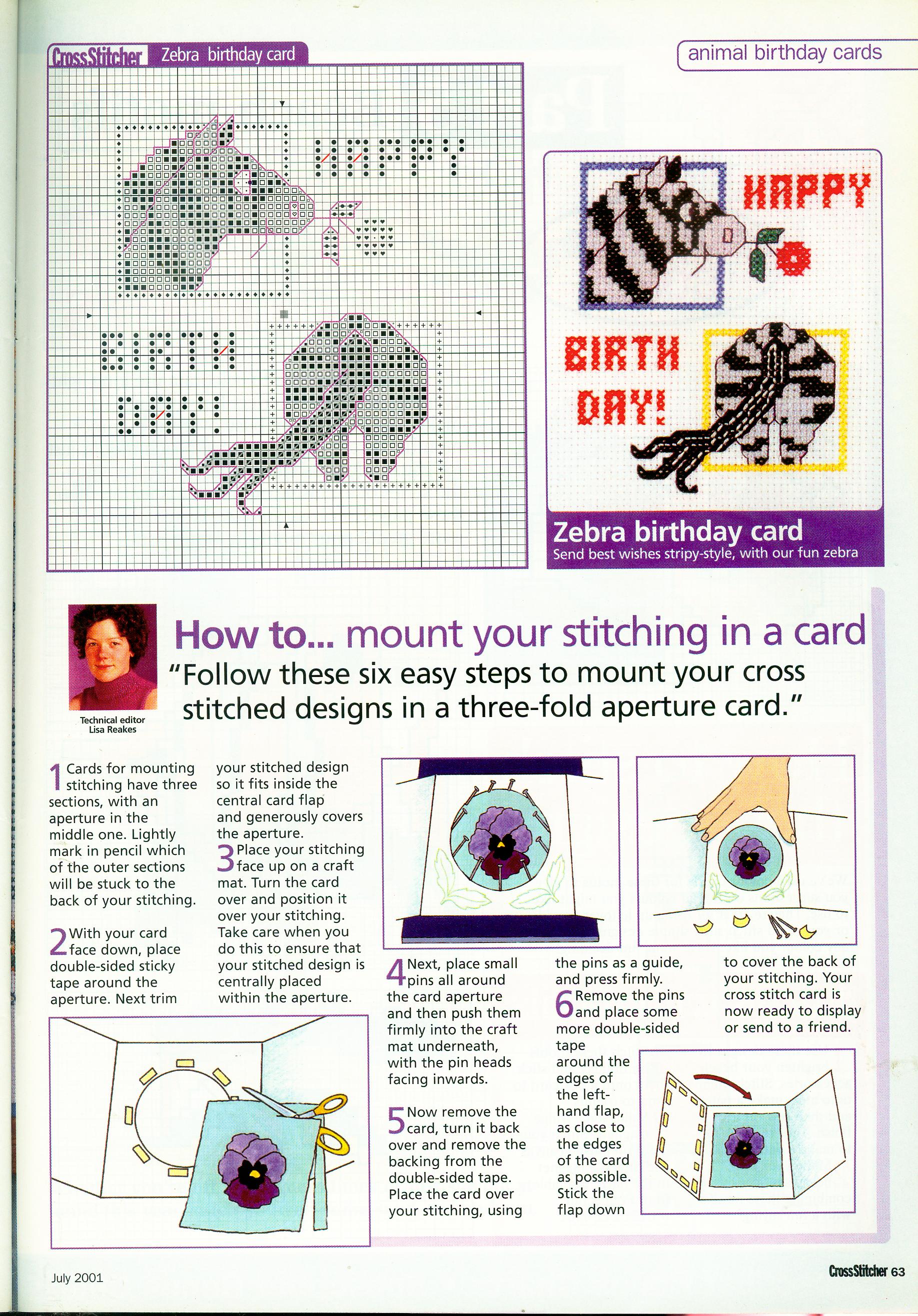 Animals birthday cards cross stitch pattern (5)