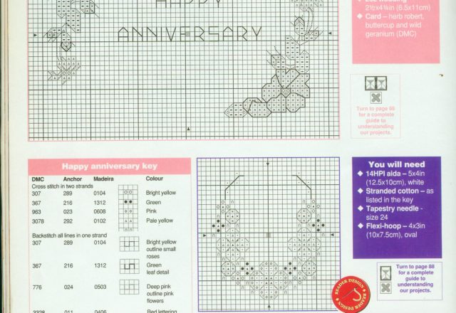 Anniversary sampler cross stitch pattern (3)