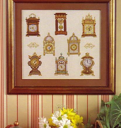 Antique clock by cross-stitch (1)