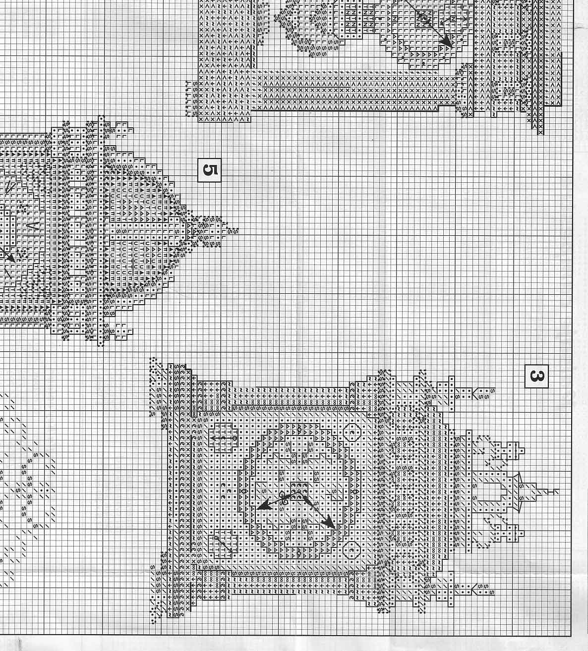 Antique clock by cross-stitch (5)