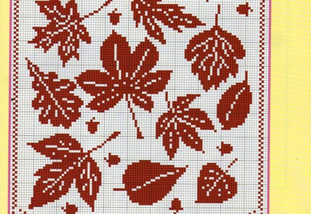 Autumn leaves cross stitch pattern