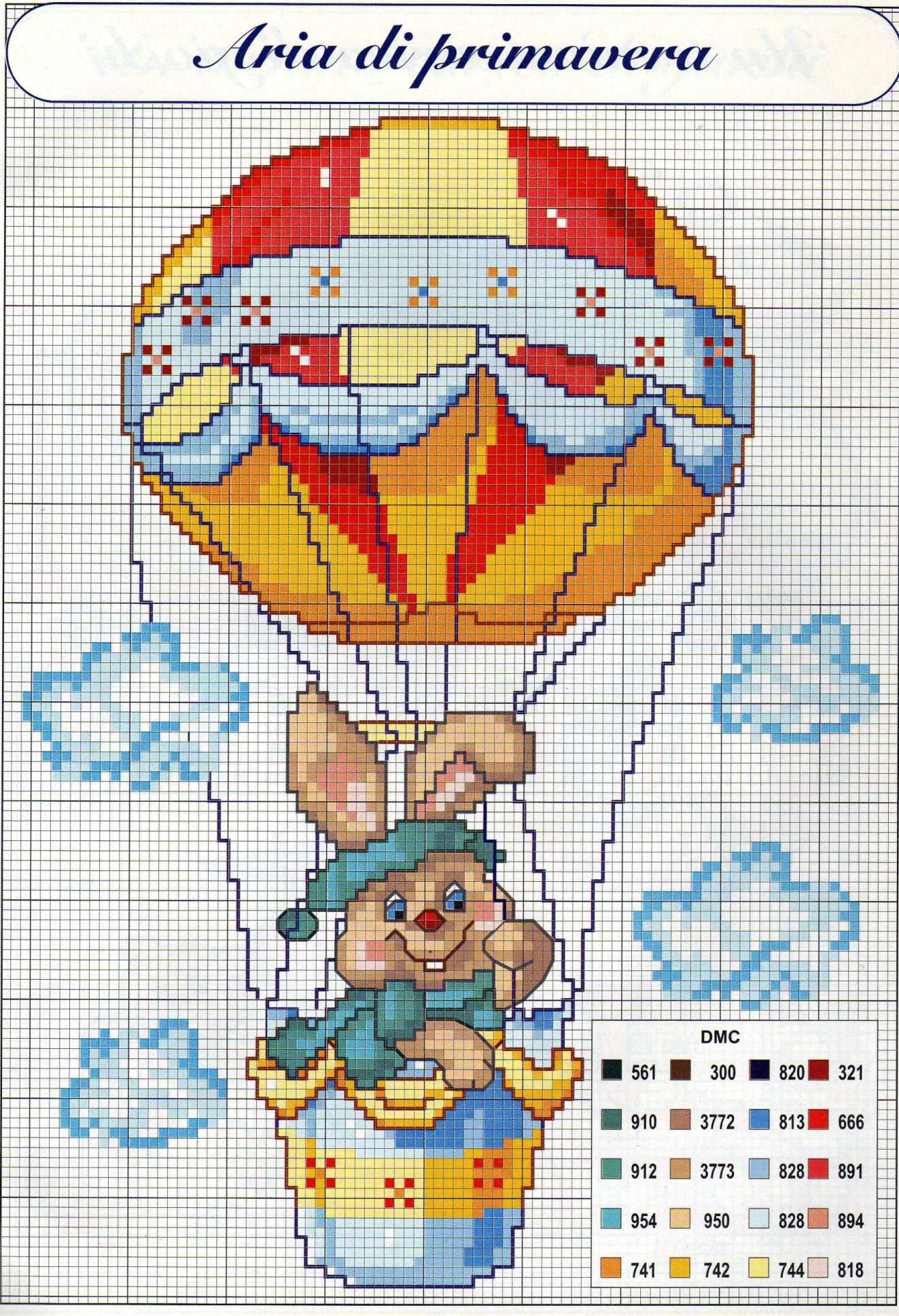 Babies a bunny on a hot air balloon