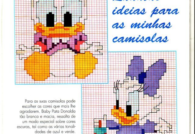Baby Daisy Duck playing cross stitch pattern
