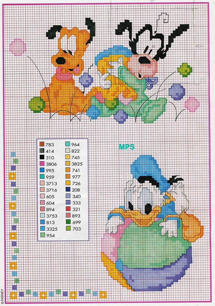 Baby Donald Duck Pluto Goofy pattern 78