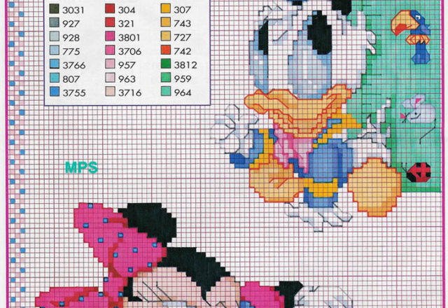 Baby Donald Duck and Minnie are playing with toys