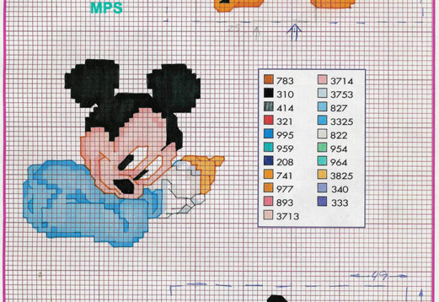 Baby Goofy Mickey Mouse Pluto cross stitch 475