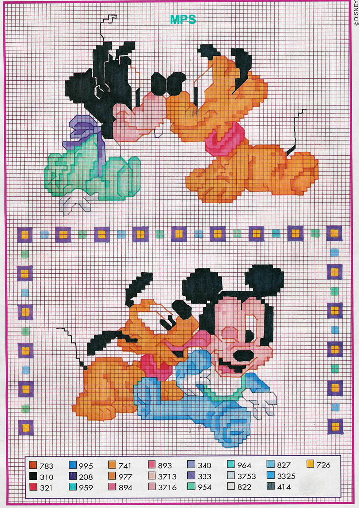 Baby Goofy Pluto Mickey Mouse pattern 320
