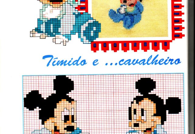 Baby Mickey Mouse cross stitch in various positions