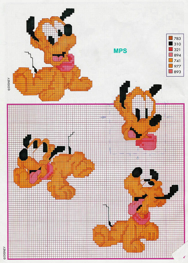 Baby Pluto cross stitch pattern 578