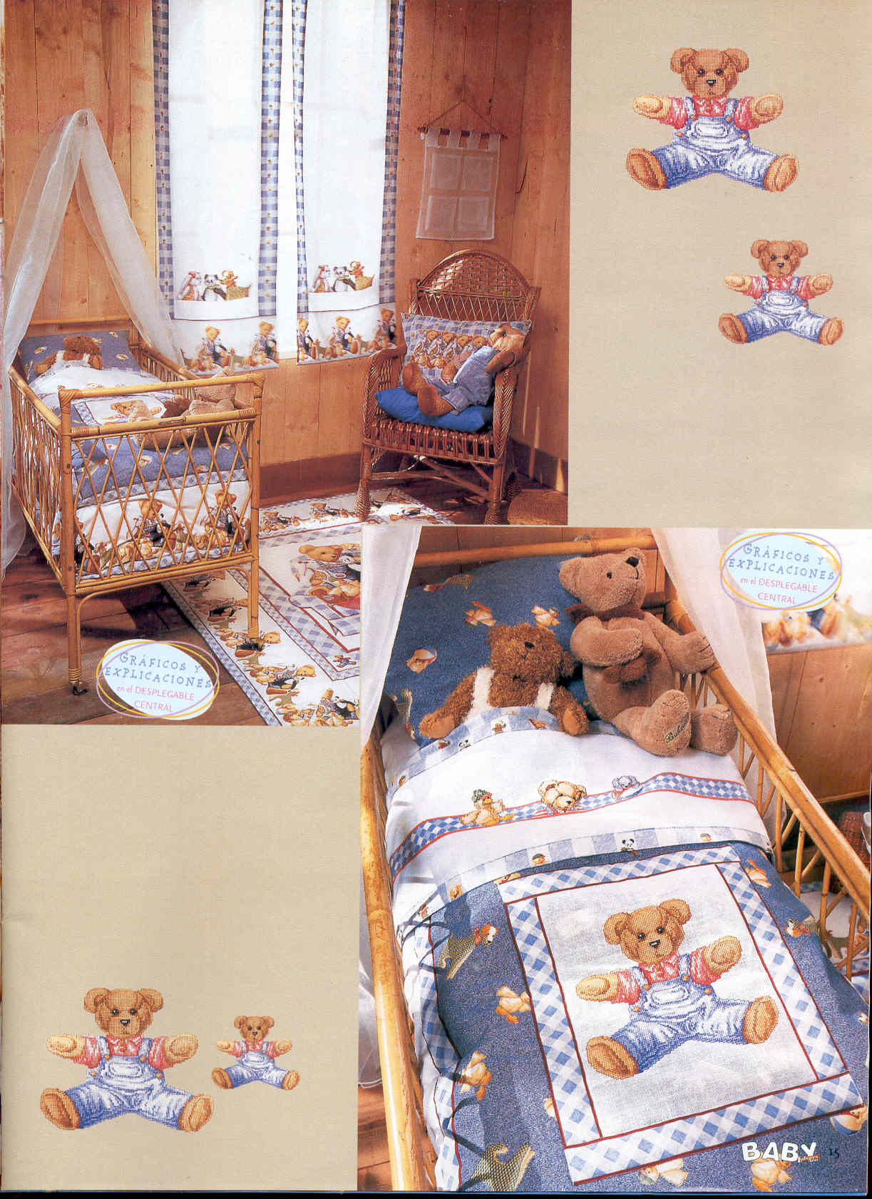 Baby blanket and cot sheet with bear (1)