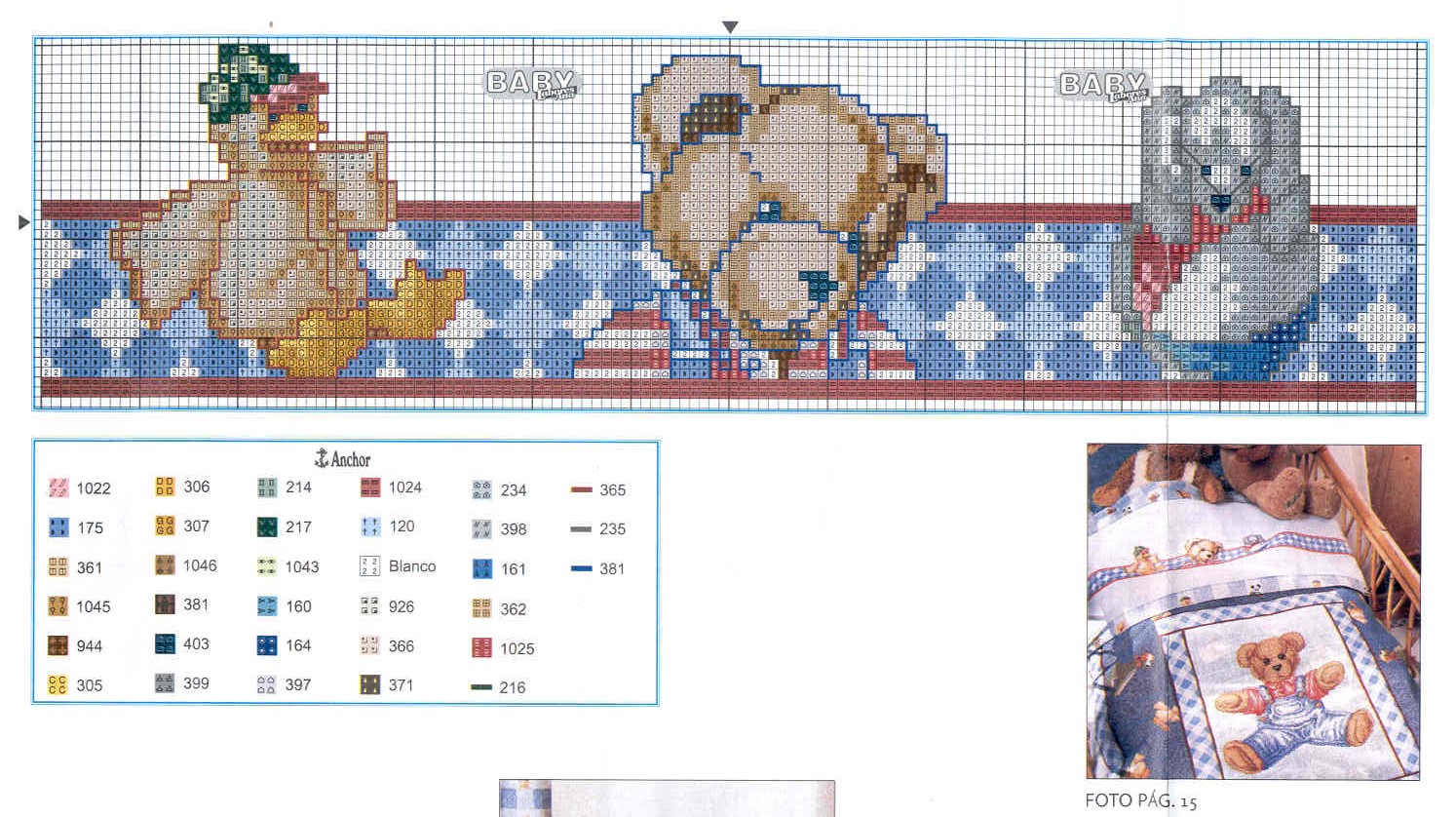 Baby blanket and cot sheet with bear (2)