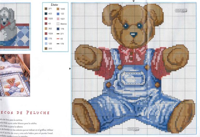 Baby blanket and cot sheet with bear (3)