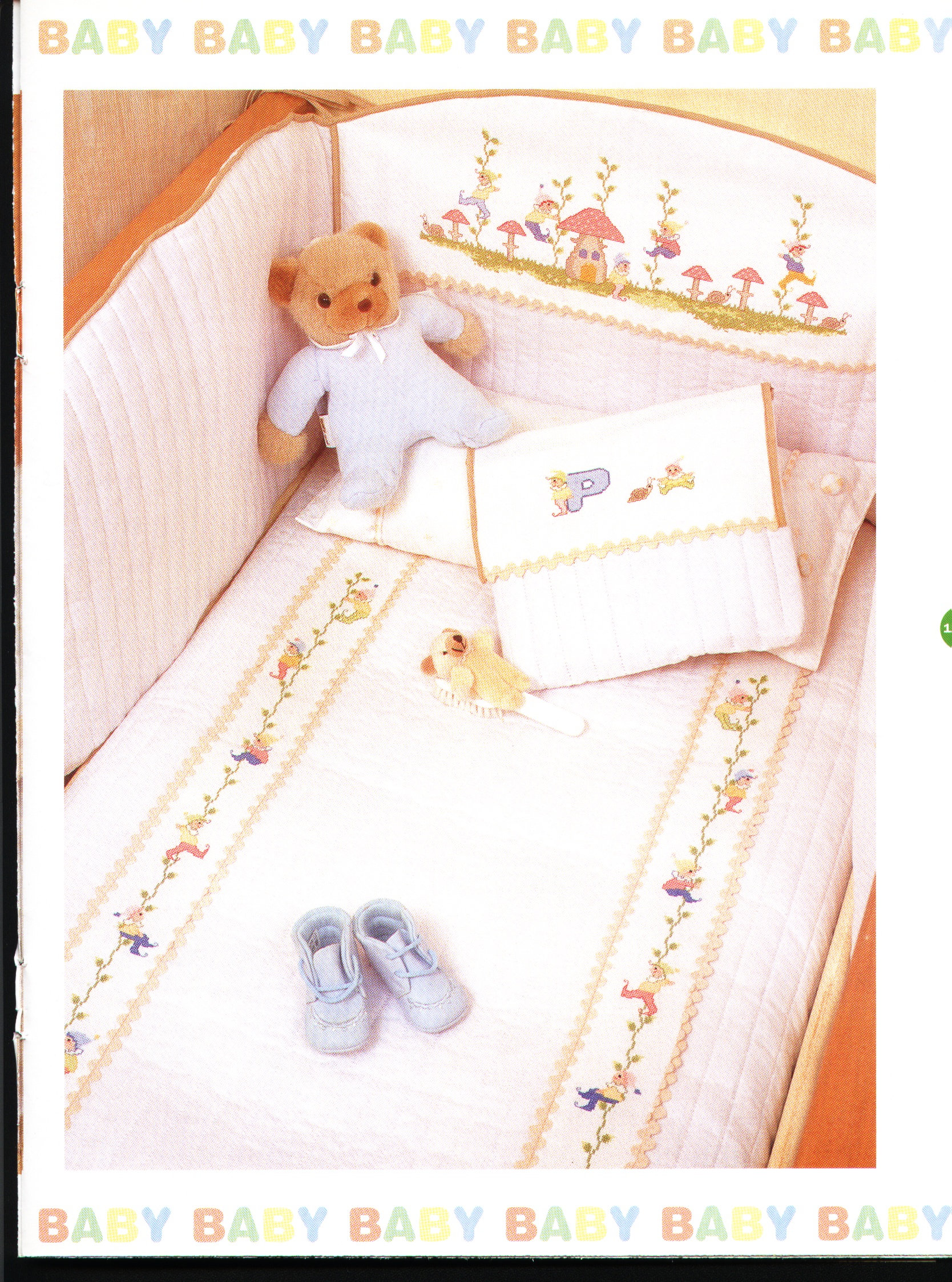 Baby blanket cot and cot bumpers with the cross stitch leprechauns (1)