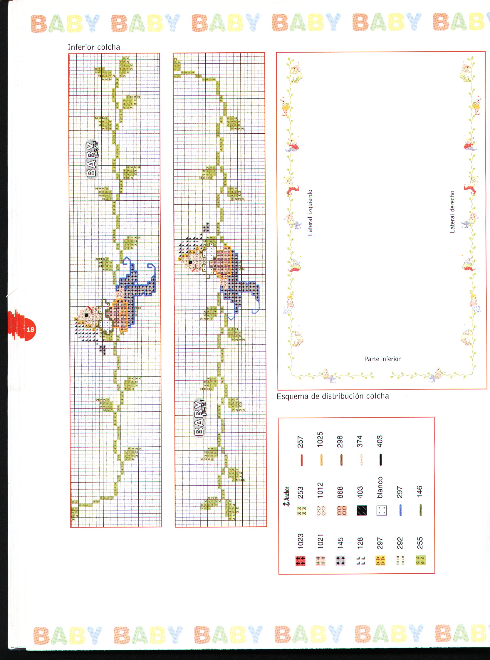 Baby blanket cot and cot bumpers with the cross stitch leprechauns (6)